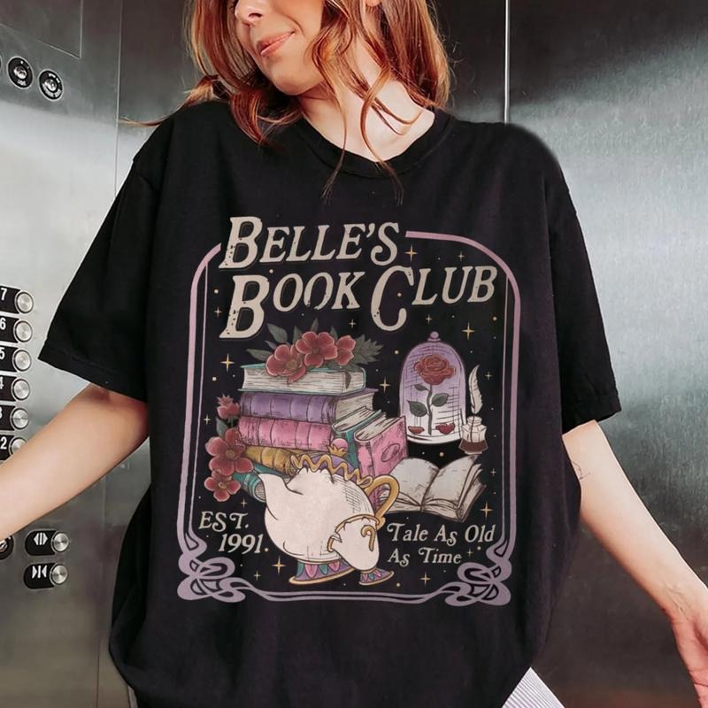 Belles Book Club T-Shirt, Tale As Old As Time Belles Book Shirt, Book Club Princess Sweatshirt, Princess Reading Book...