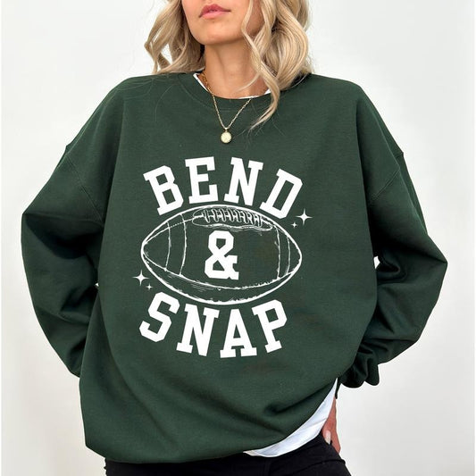 Bend And Snap Sweatshirt, Funny Football Season Crewneck, Football Lovers Sweater, Football Day Long Sleeves Pullover,...