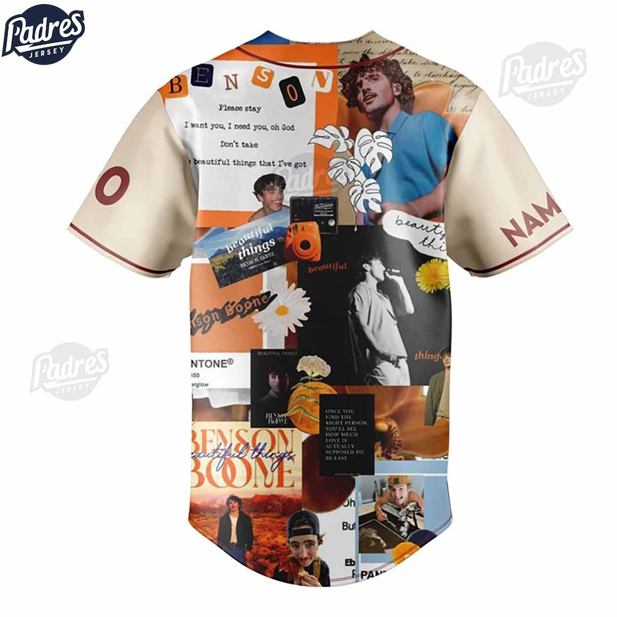 Benson Boone Custom Baseball Jersey Style - Padres Jersey Oasis: Elevate Your Baseball Style Game T-Shirts,... (Image 3)