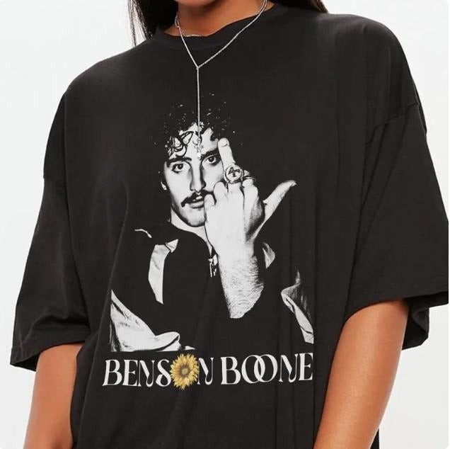 Benson Boone Vintage Tee - Retro Fan Merch - Shop Now! Cotton Fabric Hoodie, Sweatshirt | WearSparks.com
