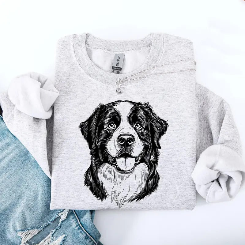 Bernese Mountain, Pet, Dog Breed Sweatshirt, Crew Neck, Women's, Crewneck T-Shirts, Hoodie | WearSparks.com