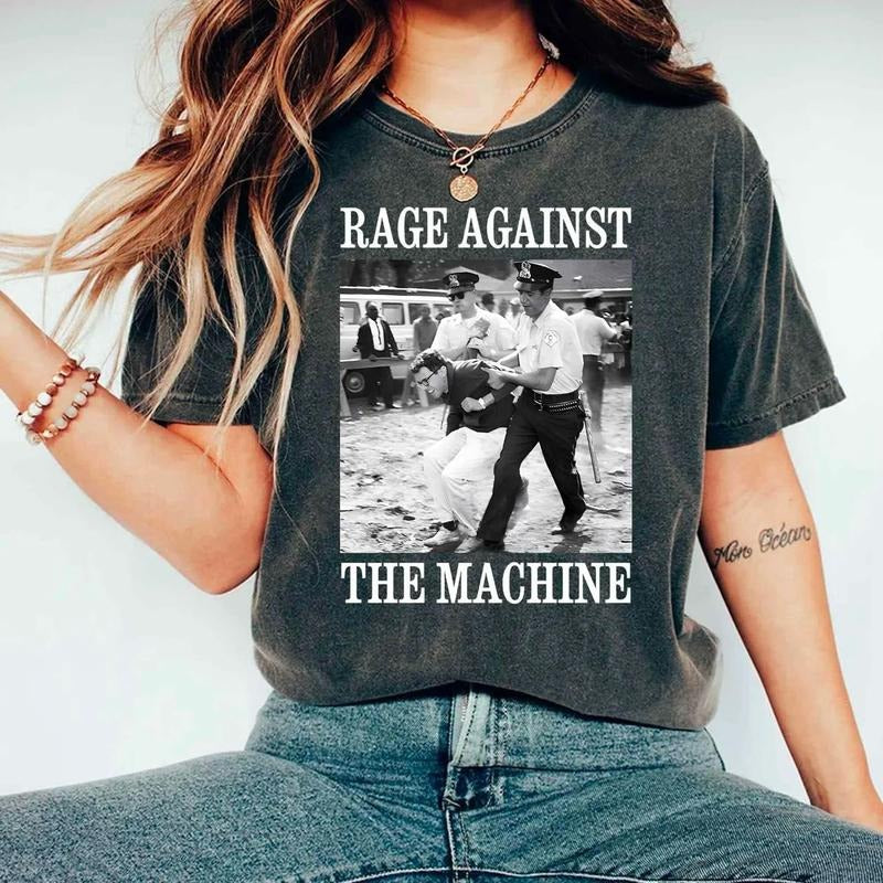 Bernie Sanders Shirt, Fight Oligarchy Tour Shirt, Political Activism T-Shirt, 1963 Arrest Photo Tee, Rage Against The...