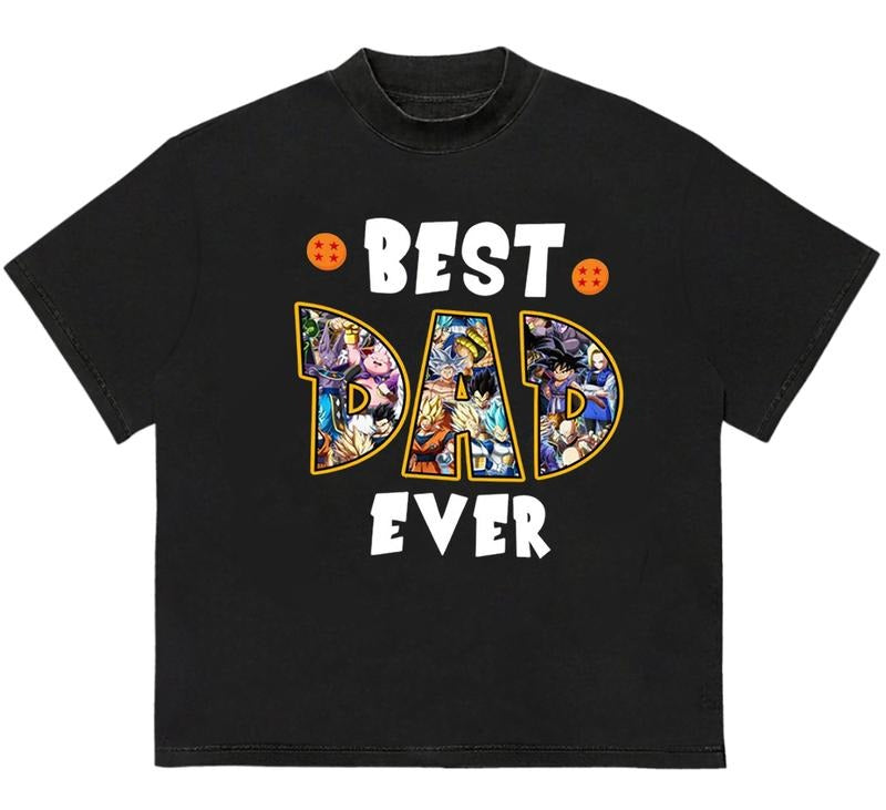 Best Dad Ever Dragonball Z T-Shirt Trendy Gift for Him Edgy Streetwear Hoodie, Sweatshirt | WearSparks.com