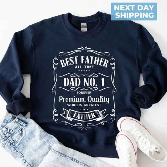 Best Father Sweatshirt, Best Dad Shirt, Dad Gift, Gift for Dad, Father's Day Shirt Cotton Menswear Hoodie | WearSparks.com