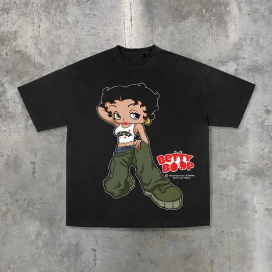 Betty Boop T-Shirt, Vintage Betty Boop Style Tee, Y2k, Hip Hop, Unisex T-Shirt, Gift For Men Women Menswear Top...