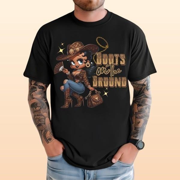 Betyty Boots On The Ground T-Shirt For Women Men Crewneck Unique Graphic Print for Standout Styl Comfy T-Shirt for Nature...
