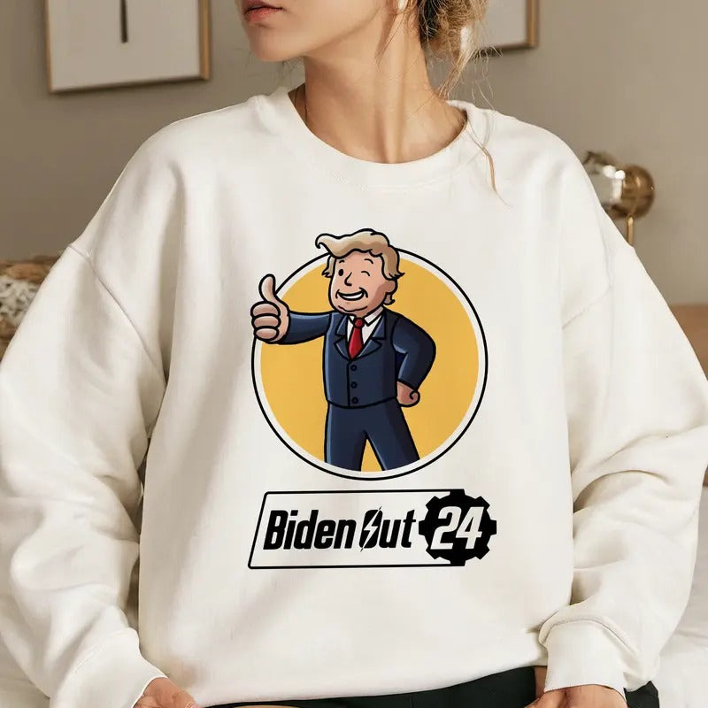 Biden Out Fallout t-shirt, Fallout movies shirt, cartoon sweatshirt hoodie | WearSparks.com