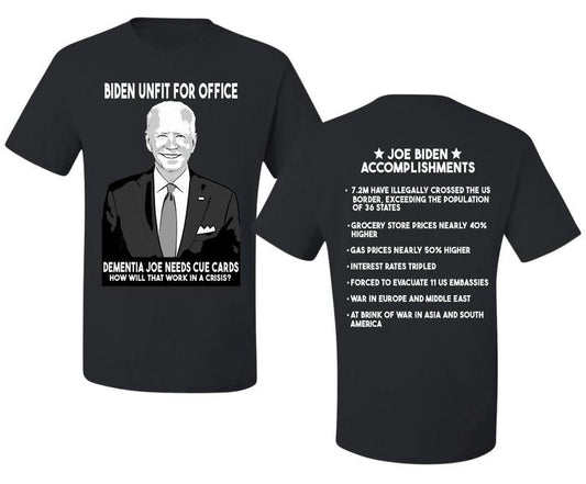 Biden's Accomplishments Unfit For Office, 2024 Election, Funny Joe Biden Tee, Political Men's T-Shirt Hoodie, Sweatshirt