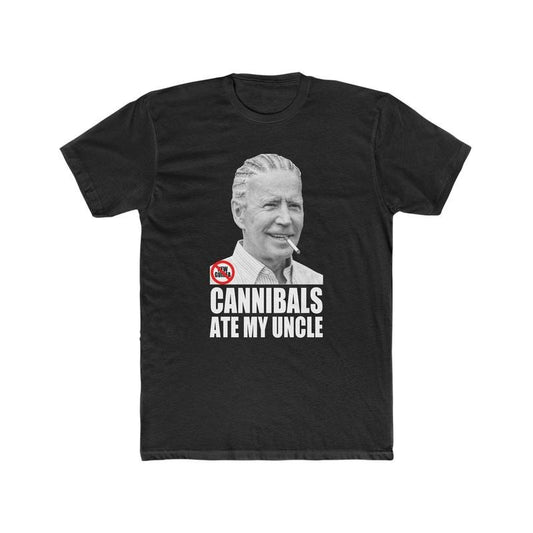 Biden's Tall Tale Tee: Cannibal Claim Comedic Parody Premium Cotton Crew Tee Hoodie, Sweatshirt | WearSparks.com