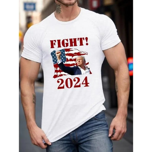 Big& Tall Men's Summer T-Shirt- 'Come On Trump' Graphic, Casual Short Sleeve Tee, Breathable Polyester, Machine Washable...