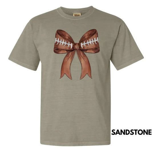 Big FOOTBALL Bow Comfort Colors T-Shirt 'NLB' Hoodie, Sweatshirt | WearSparks.com