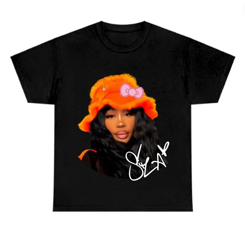 Big Face Sza Orange Kitty Cute t shirt pop music shirt graphic tee Hoodie, Sweatshirt | WearSparks.com