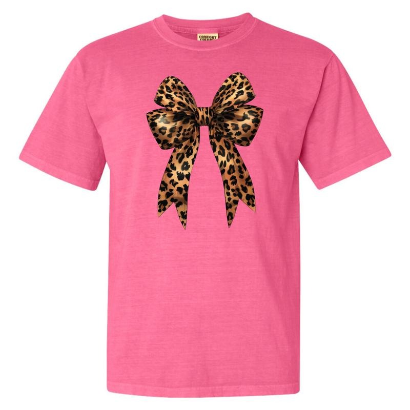Big Leopard Bow Comfort Colors T-Shirt 'NLB' Hoodie, Sweatshirt | WearSparks.com