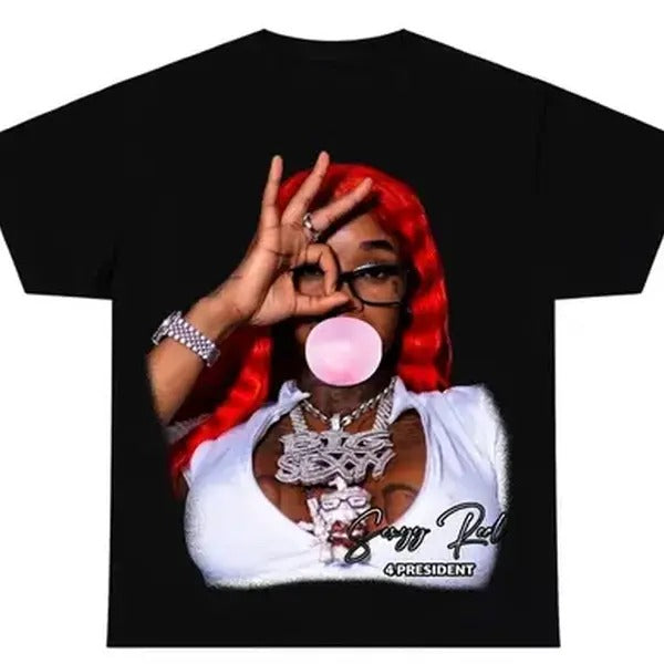 Big S Red Bubble Gum Big Face T-shirt, Rap Hip Hop Tee, 100% Cotton, Crew Neck, Slight Stretch, Breathable &...