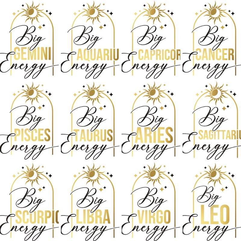 Big Zodiac Energy DTF Transfer Set T-Shirts, Hoodie, Sweatshirt | WearSparks.com