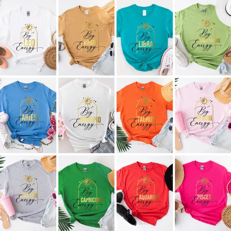 Big Zodiac Energy DTF Transfer T-Shirts, Hoodie, Sweatshirt | WearSparks.com