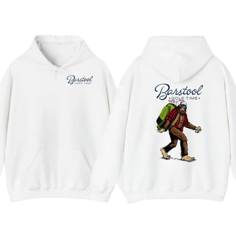 Bigfoot Barstool Golf 2 Side Hoodie T-Shirt - Men's Cotton Tee for Outdoors Sports Sweatshirt | WearSparks.com