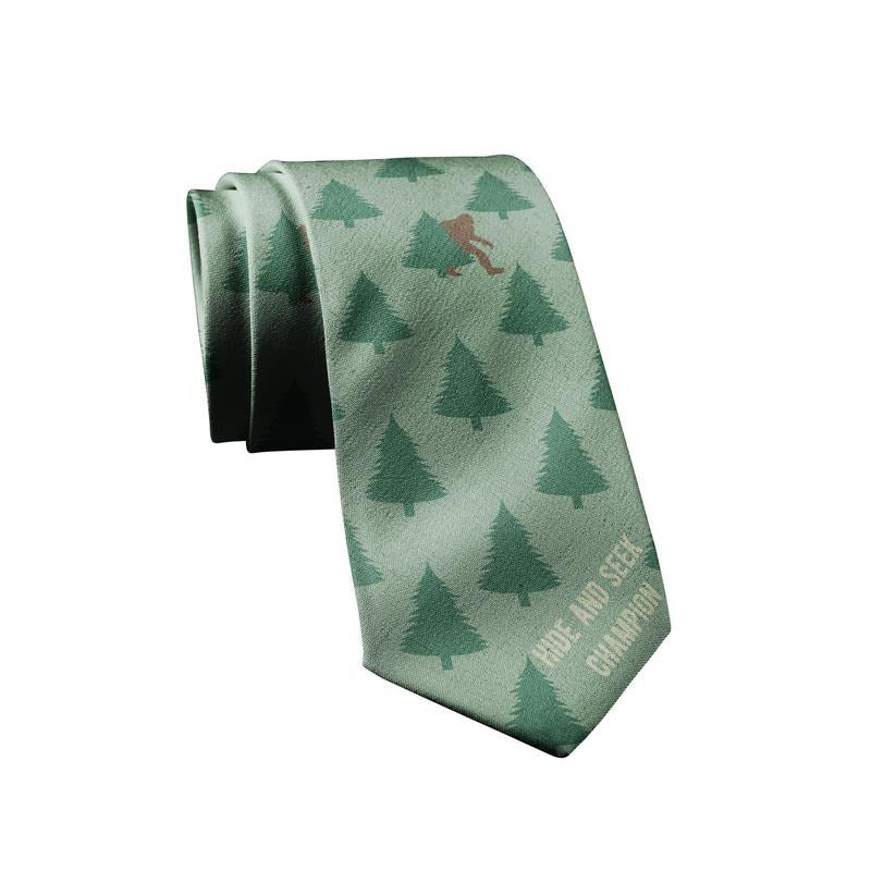 Bigfoot Hide and Seek Champion Necktie Novelty Ties for Men Funny Bigfoot Tie Sasquatch Neckties Funny Ties T-Shirts,...