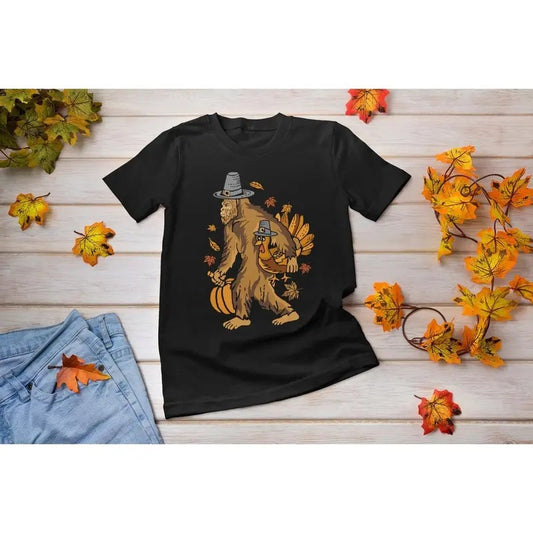 Bigfoot Pilgrim Turkey Pumpkin Thanksgiving Sasquatch T-Shirt, Thankful Shirt, Thanksgiving Shirt, Thanksgiving, Bigfoot...