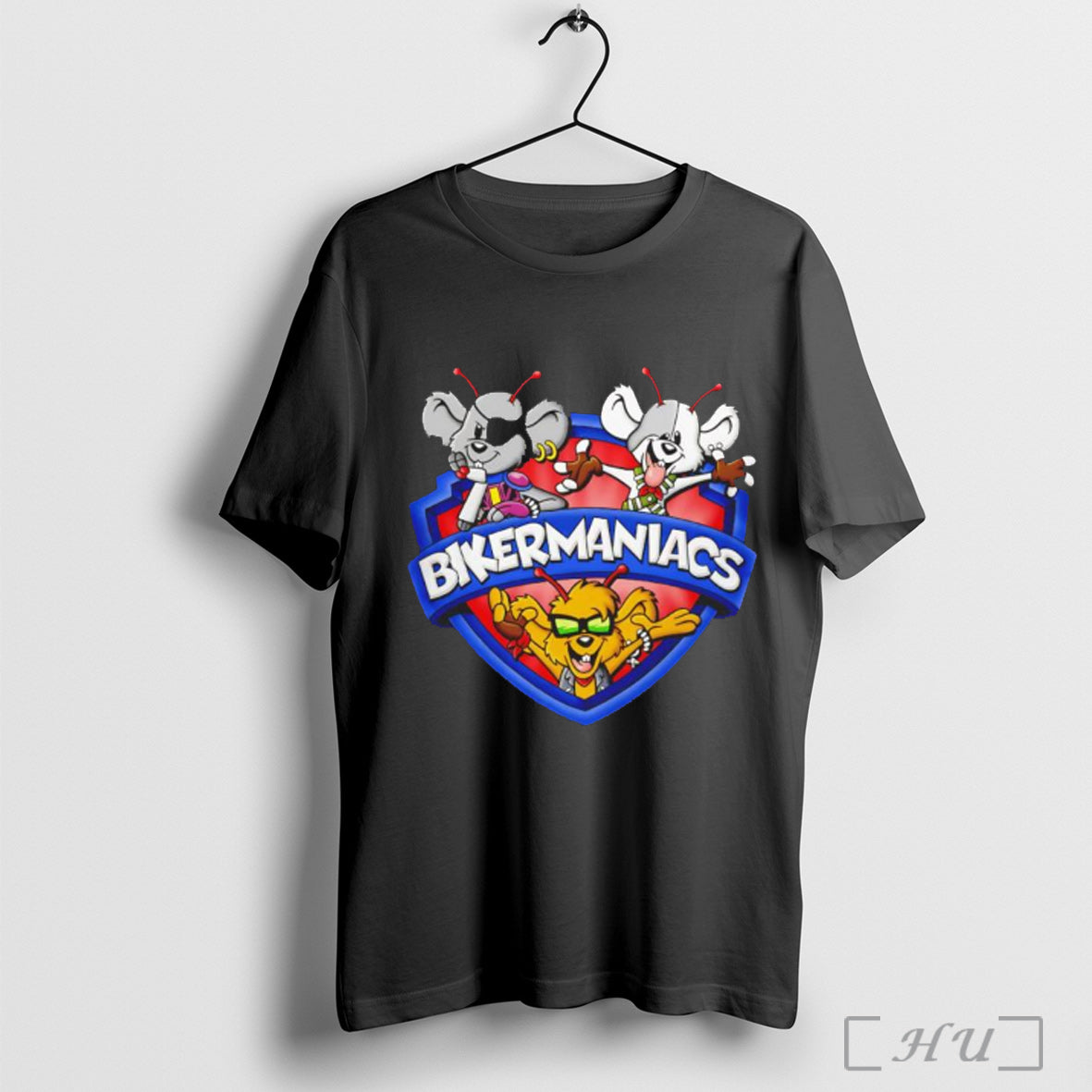 Bikermaniacs Cartoon Logo T Shirt