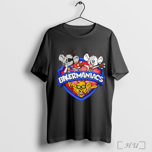 Bikermaniacs Cartoon Logo T Shirt