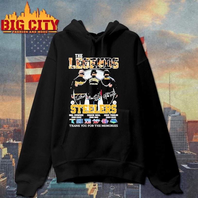 Bill Cowher Chuck Noll Mike Tomlin Pittsburgh Slers The Legends Thank You For The Memories Signatures Shirt