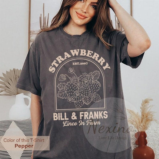 Bill and Frank Strawberry Shirt, The Last Of Us Gift Shirt, Bill and Frank Fan,Strawberries Crewneck, Gifts for Bookworms...