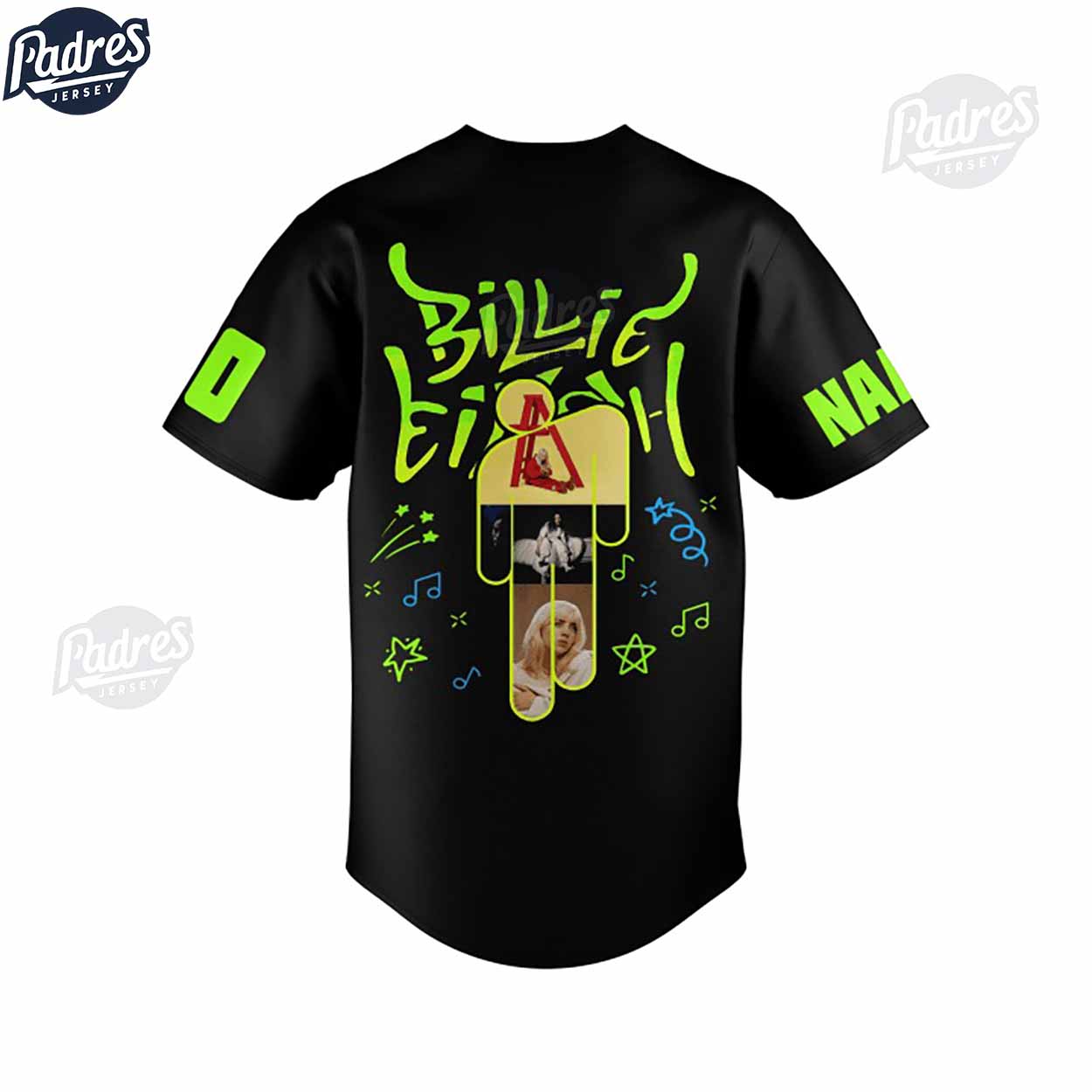 Billie Eilish Bad Guy Custom Baseball Jersey Style - Padres Jersey Oasis: Elevate Your Baseball Style Game... (Image 3)