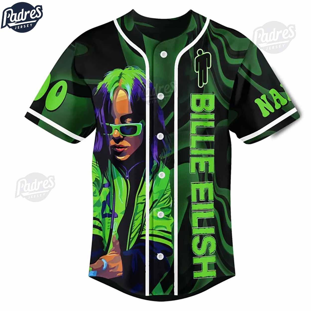 Billie Eilish Hit Me Hard And Soft Custom Baseball Jersey - Padres Jersey Oasis: Elevate Your Baseball Style... (Image 2)