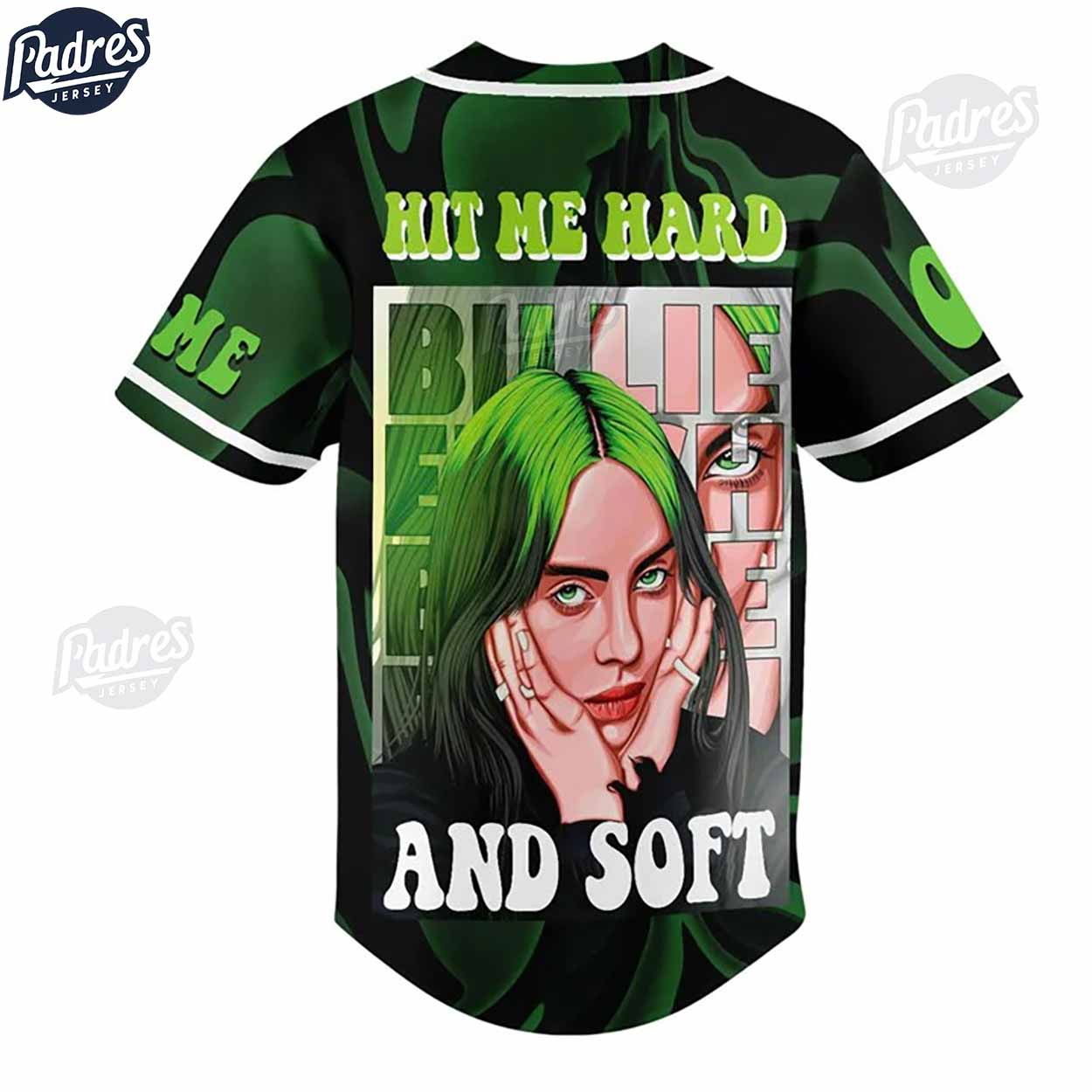 Billie Eilish Hit Me Hard And Soft Custom Baseball Jersey - Padres Jersey Oasis: Elevate Your Baseball Style... (Image 3)