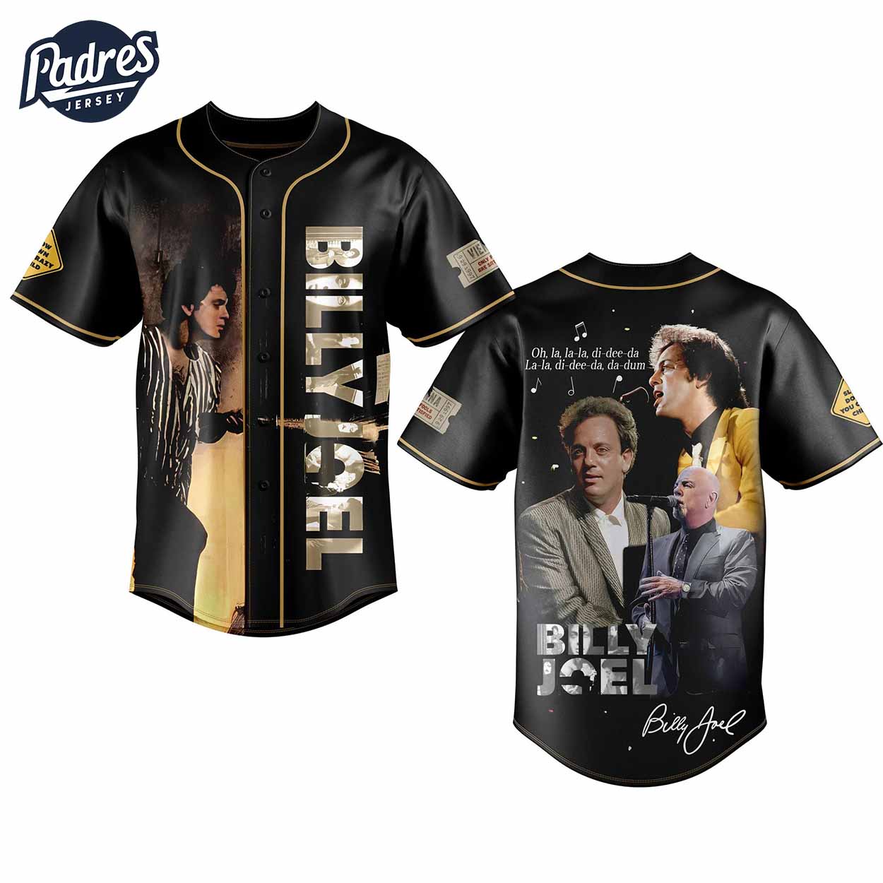 Billy Joel Baseball Jersey - Music Merch - Padres Jersey Oasis: Elevate Your Baseball Style Game T-Shirts,... (Image 2)