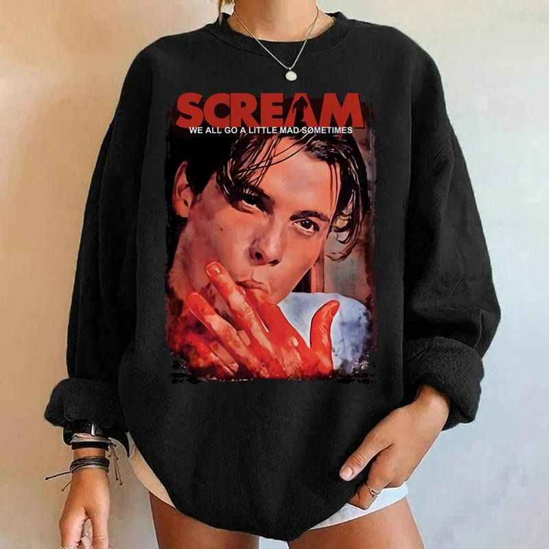 Billy Loomis Scream We All Go A Little Mad Sometimes T-Shirt Crewneck Sweatshirt for Women Hoodie | WearSparks.com