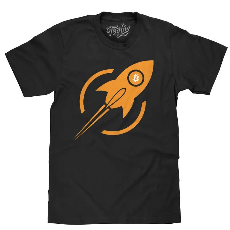 Bitcoin Rocket T-Shirt - Black Hoodie, Sweatshirt | WearSparks.com