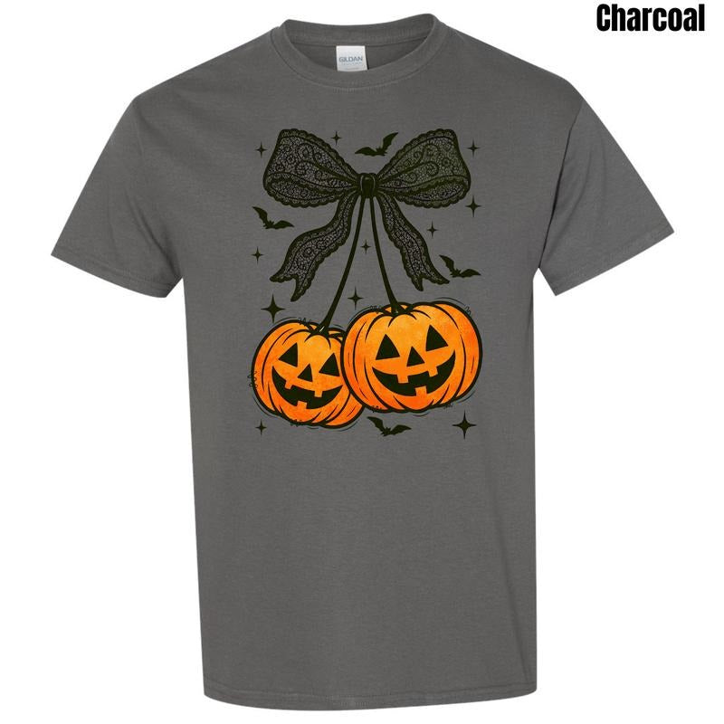 Black Bats & Pumpkins Bow Gildan T-Shirt 'NLB' Hoodie, Sweatshirt | WearSparks.com
