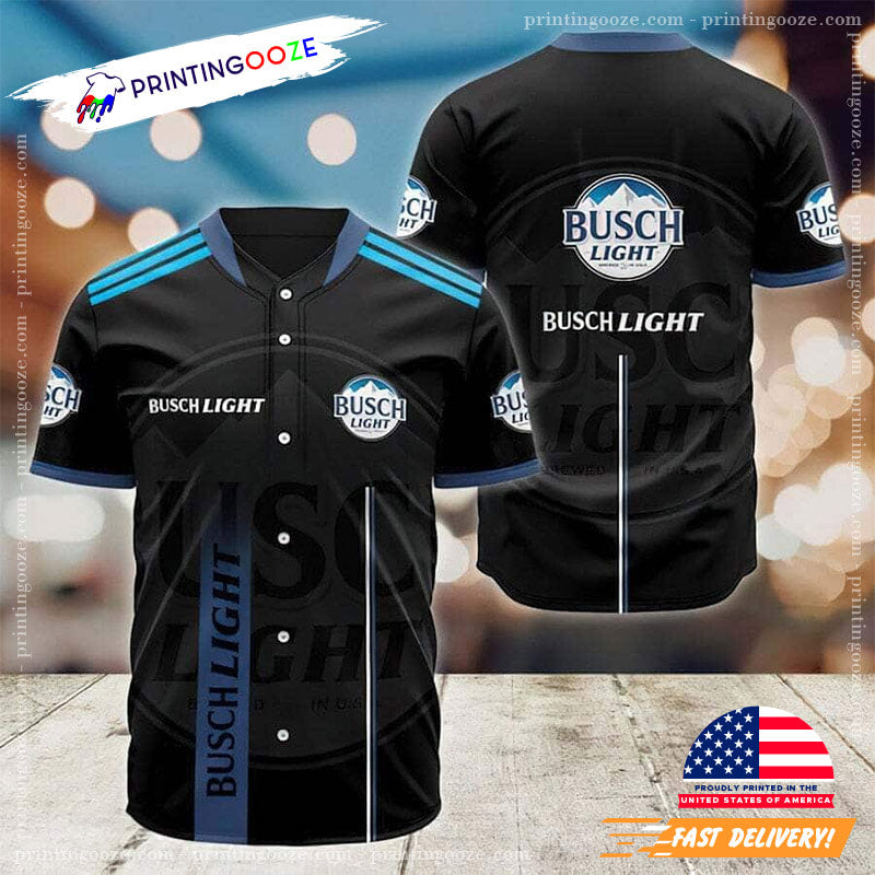Black Busch Light Baseball Jersey