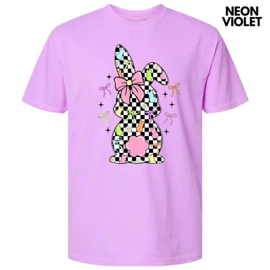 Black Checkered Bunny Comfort Colors T-Shirt 'NLB' Hoodie, Sweatshirt | WearSparks.com