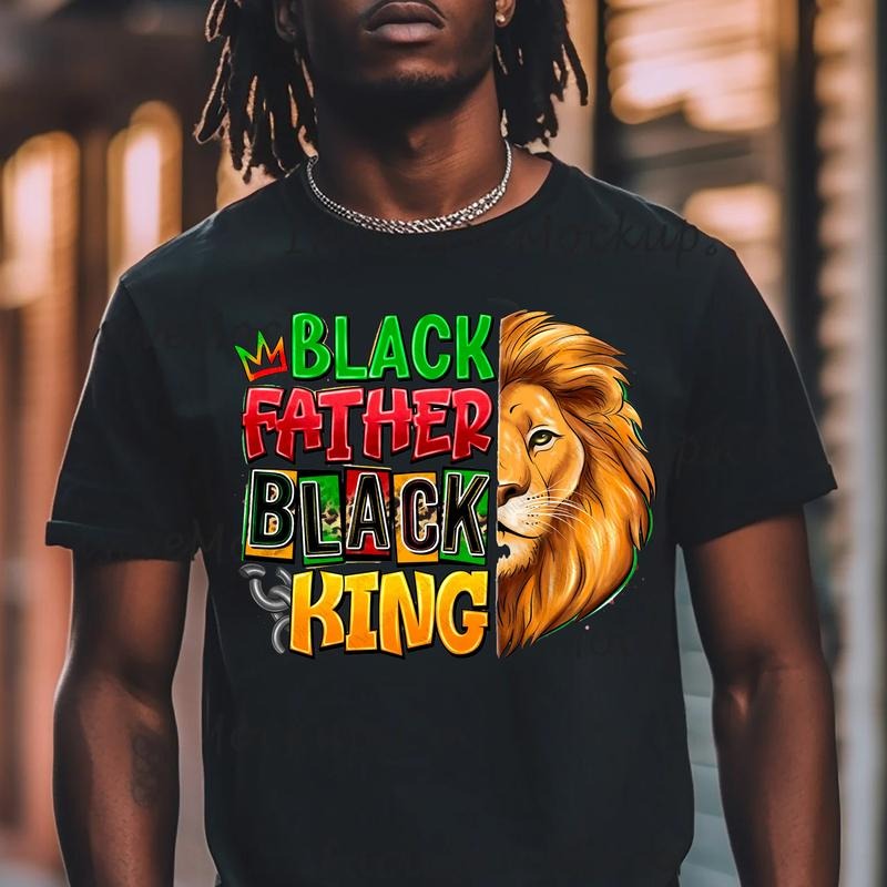 Black Father Black King Shirt, Juneteenth 1865 Gift, Lion King Shirt, Fathers day Gift, Black Power Tees, Black History...