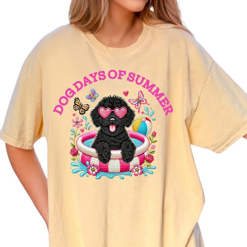 Black Golden Doodle Dog Days of Summer Shirt ~ Unisex Apparel Relaxed Fit Printed In The USA Clothing Womenswear Casual...