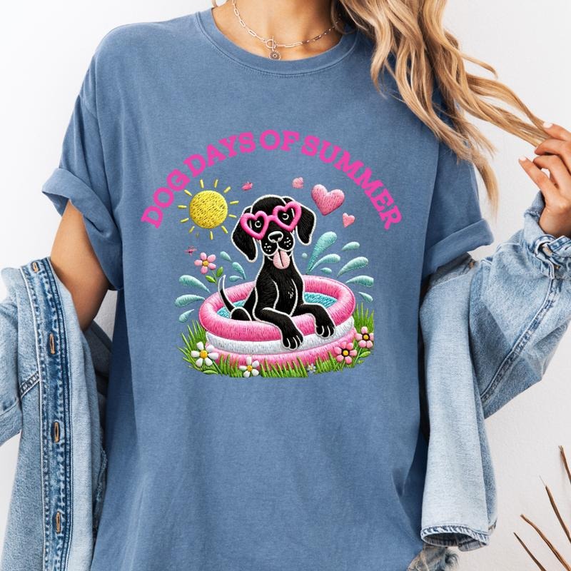 Black Great Dane Dog Days of Summer Shirt ~ Unisex Apparel Relaxed Fit Printed In The USA Clothing Womenswear Casual...