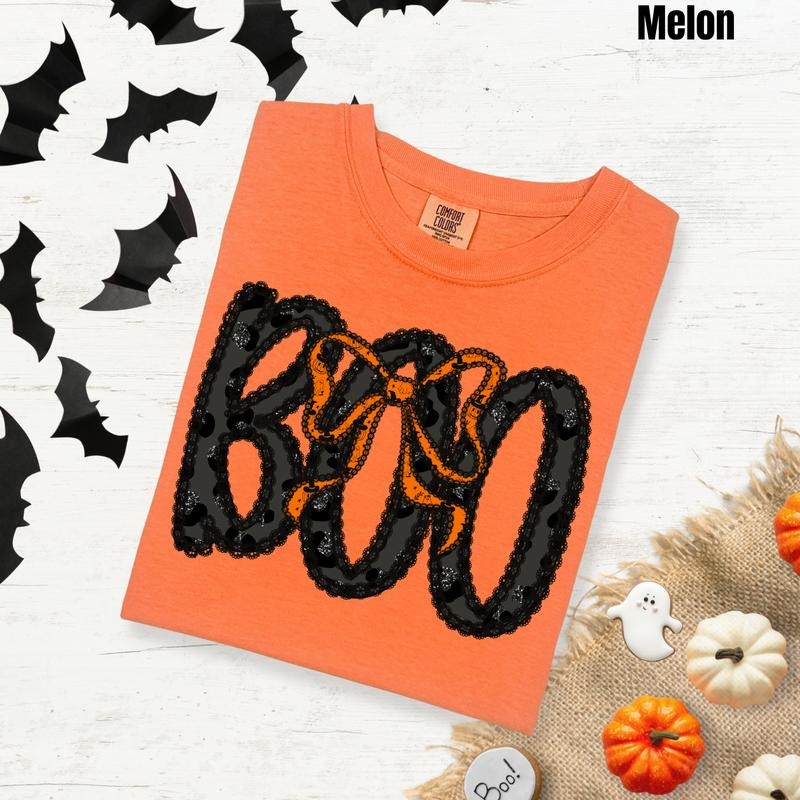 Black Lace BOO Comfort Colors T-Shirt 'NLB' Hoodie, Sweatshirt | WearSparks.com
