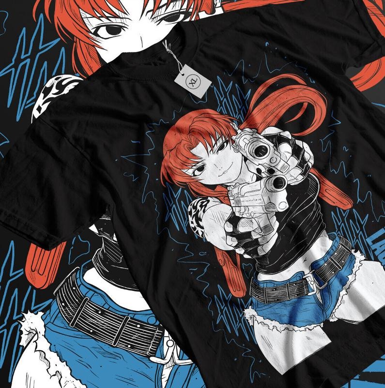 Black Lagoon Revy T-Shirt S-4XL Manga Strip Girl Anime Manga Gifts Shirt Tee Tshirt S-4XL Hoodie, Sweatshirt | WearSparks.com