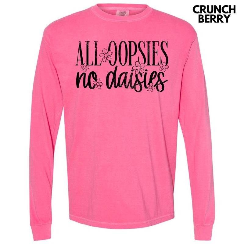 Black Oopsie Daisies Long Sleeve Comfort Colors T-Shirt 'NLB' Hoodie, Sweatshirt | WearSparks.com