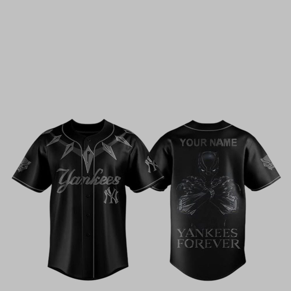 Black Panther Yankees Forever Jersey 2025 - Grishko.com T-Shirts, Hoodie, Sweatshirt | WearSparks.com (Image 1)