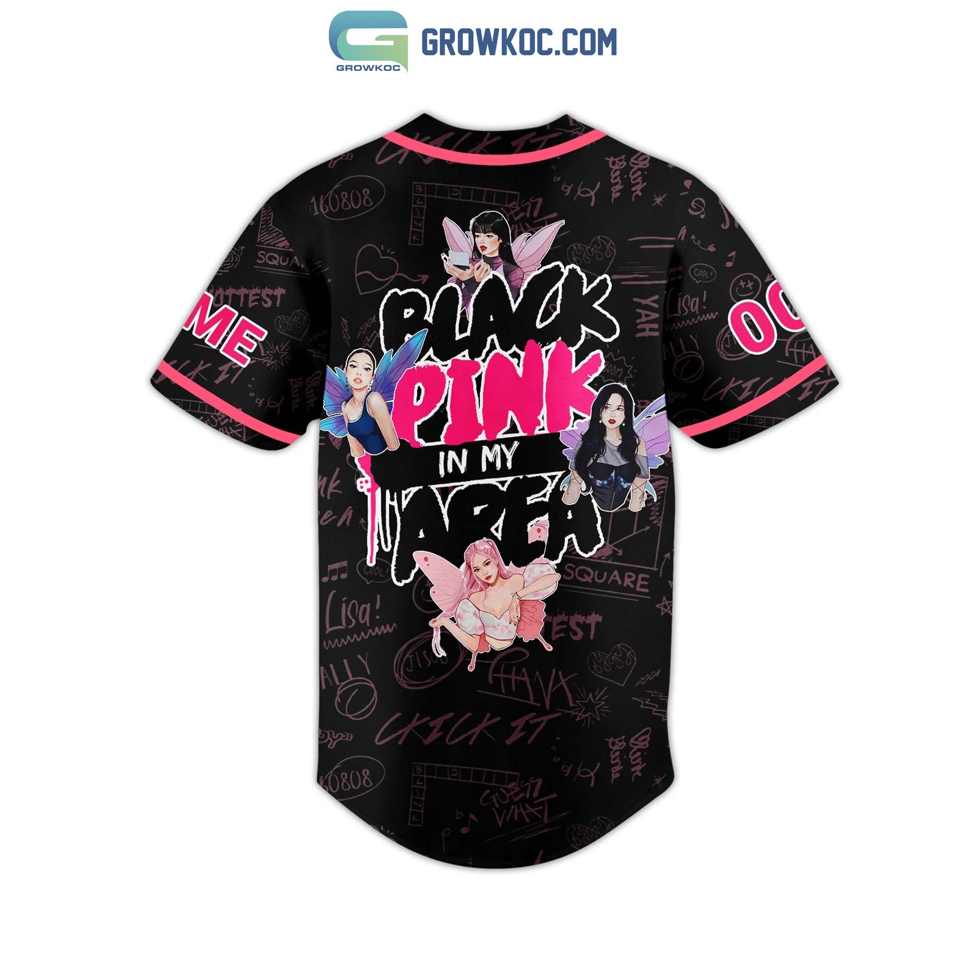 Black Pink In My Area Personalized Baseball Jersey