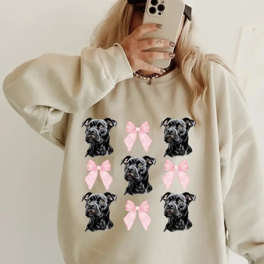Black Pitbull  CREWNECK SWEATSHIRT Womenswear Casual Comfortable T-Shirts, Hoodie | WearSparks.com