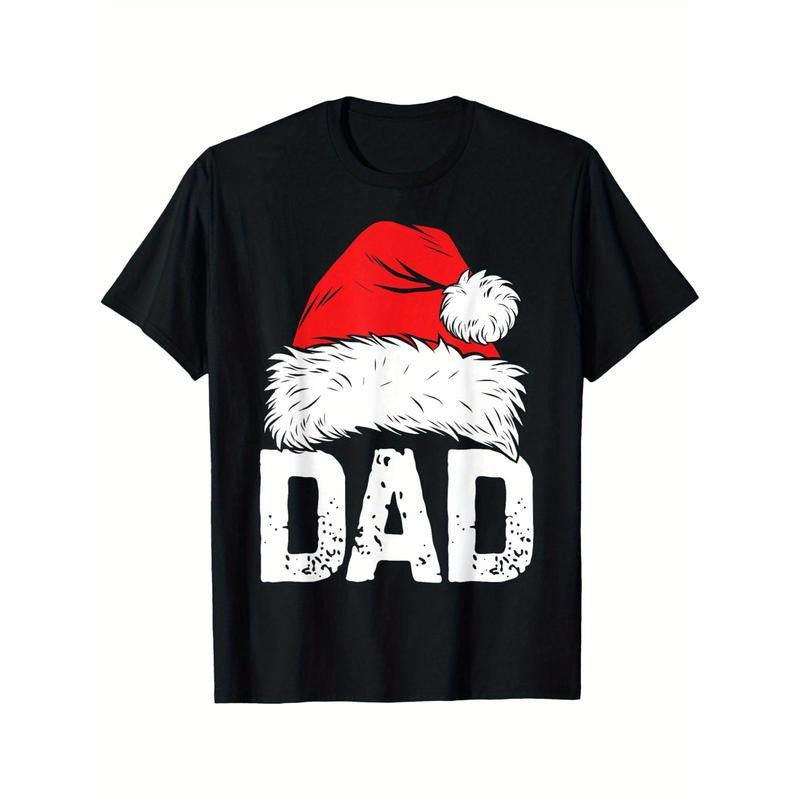 Black Short Sleeve Dad Santa Christmas Family Matching Pajamas Papa Xmas Father T-Shirt Made in USA Hoodie, Sweatshirt
