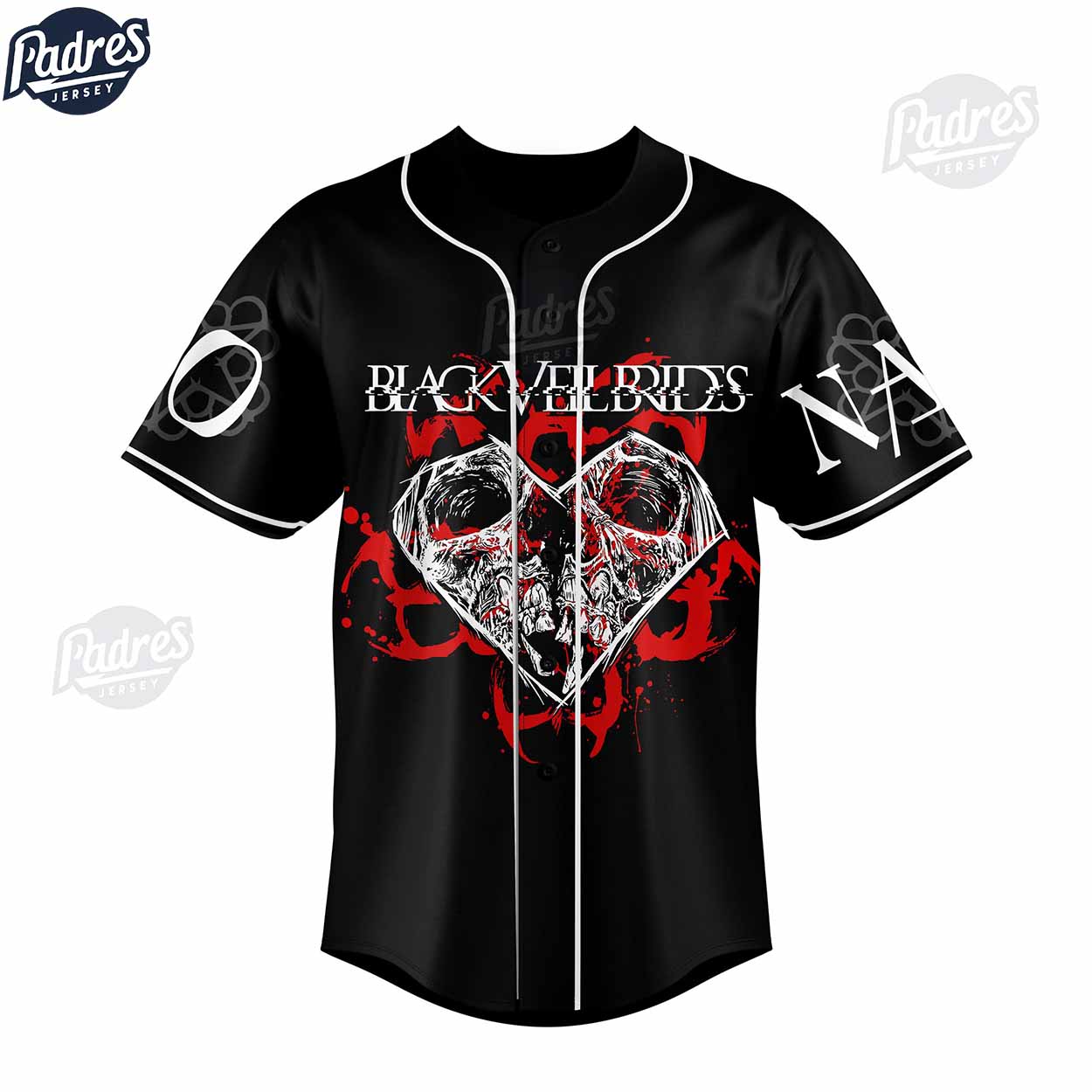 Black Veil Brides Band Custom Music Baseball Jersey - Padres Jersey Oasis: Elevate Your Baseball Style Game... (Image 2)