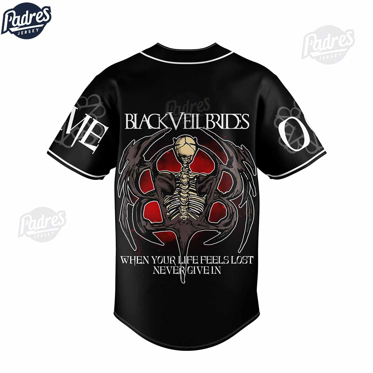 Black Veil Brides Band Custom Music Baseball Jersey - Padres Jersey Oasis: Elevate Your Baseball Style Game... (Image 3)
