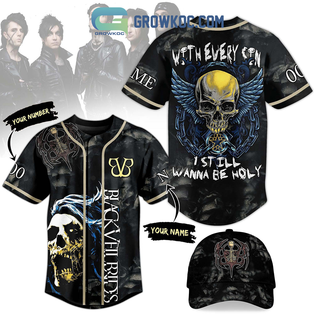 Black Veil Brides With Every Sin I Still Wanna Be Holy Personalized Baseball Jersey