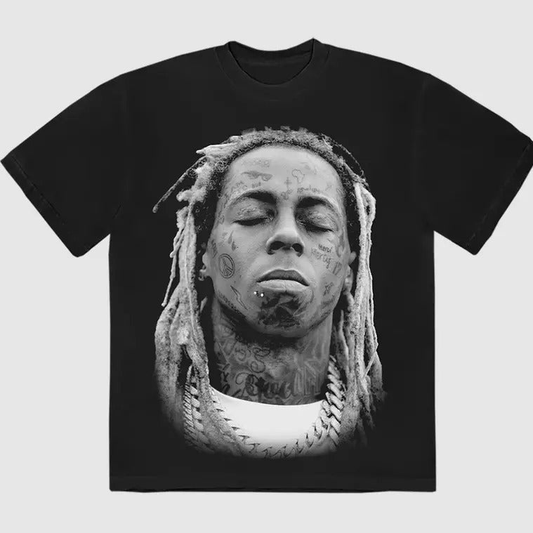Black White Lill Wayne Big Face Tee, Gift Shirt Hoodie, Sweatshirt | WearSparks.com